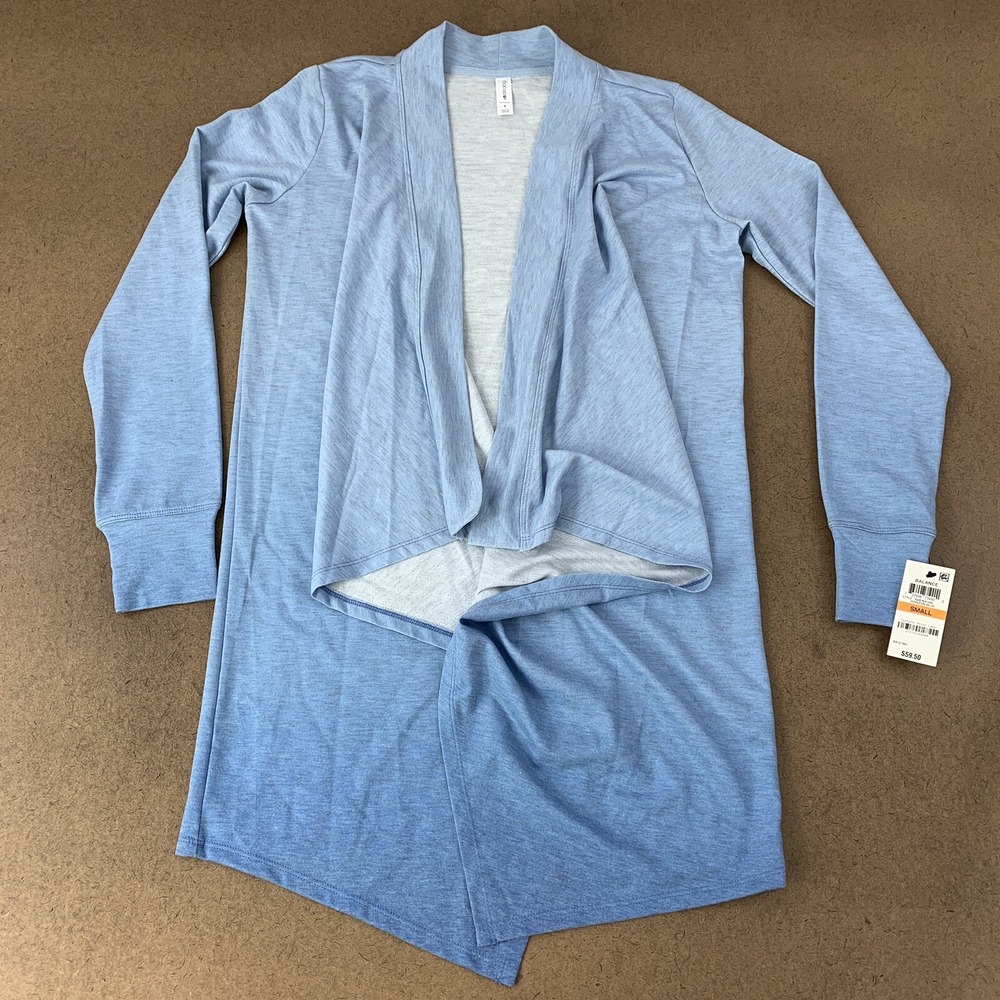 Ideology Women's Size Small Blue Dip Dye Open Cardigan NWT